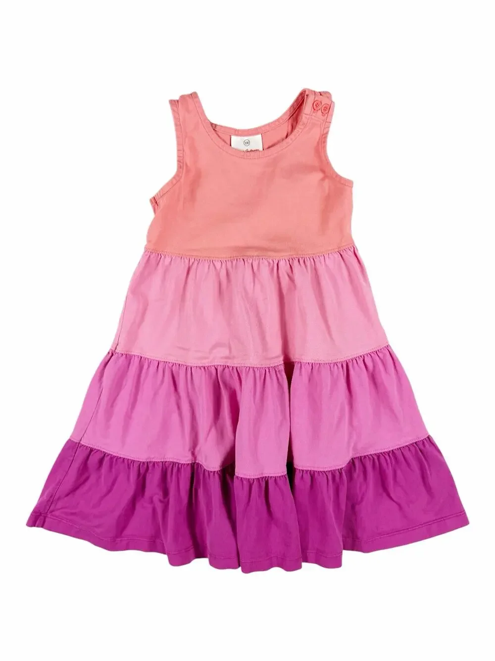 Hanna Andersson Pink Ombre Tiered Tank Dress Size 4 100 cm